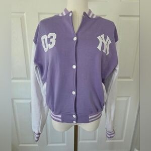 Purple and White Varsity Jacket